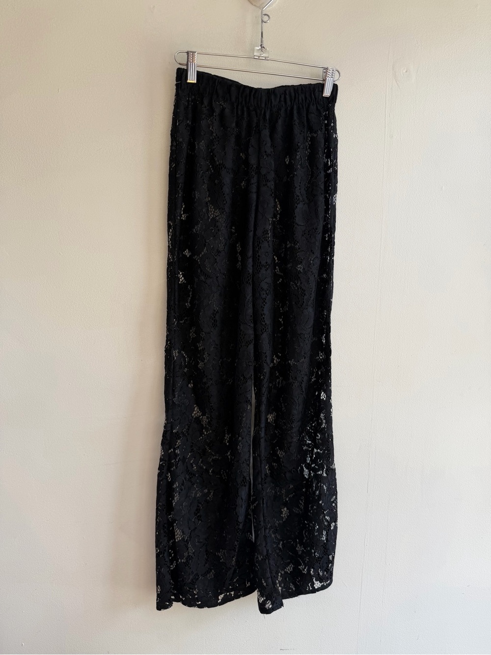 A Bronze Age Sheer Black Lace Wide-Leg Pants - Picture 2 of 4